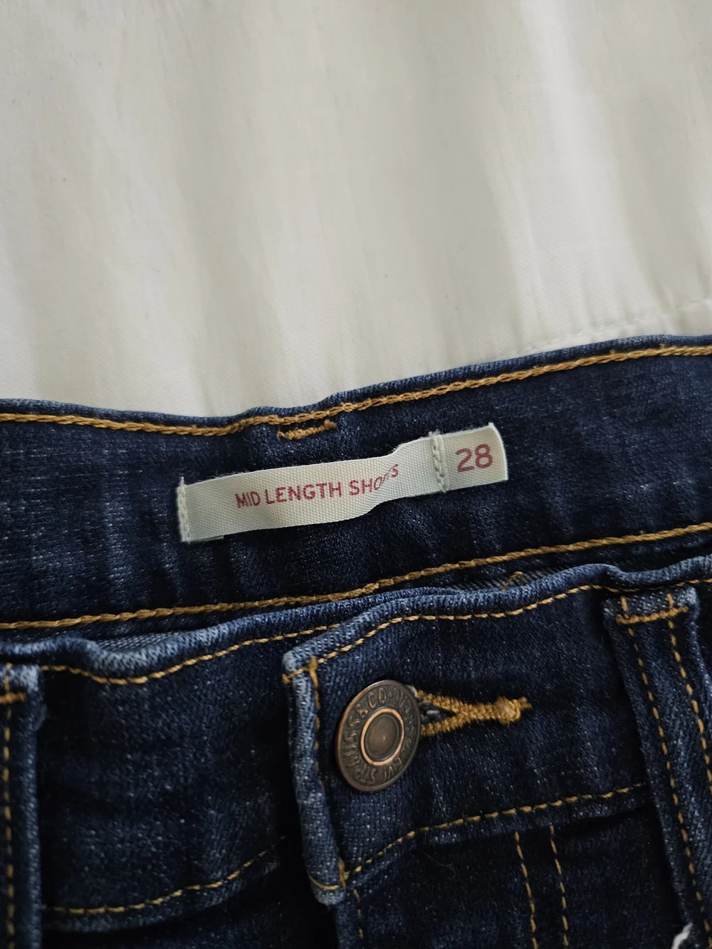 Levi's Dark Blue Rolled Cuff Denim Shorts